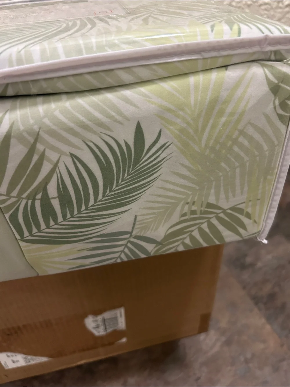 Home Reflections KING SIZE Tropical Leaf & Sage Green DOUBLE SHEET SET NEW w BOX